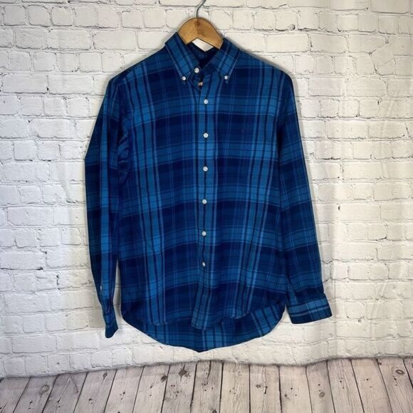 Ralph Lauren Classic Fit Performance Flannel Shirt Blue S Button Long Sleeve - Picture 1 of 6